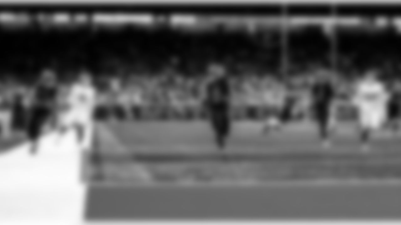 Detroit Lions running back Jahmyr Gibbs (0) scores a touchdown during an NFL football game against the New York Giants on Sunday, Nov. 23, 2025 in Detroit. (Jeff Nguyen/Detroit Lions via AP)