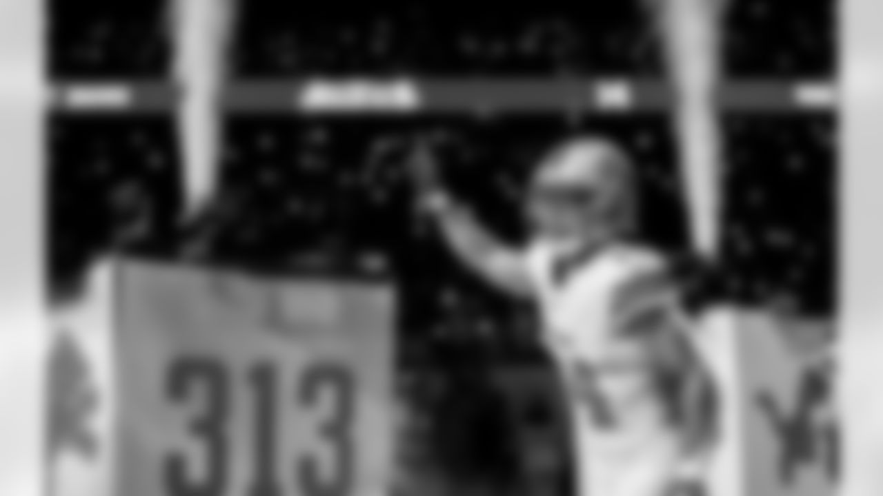 Detroit Lions wide receiver Amon-Ra St. Brown (14) before an NFL football game against the Dallas Cowboys on Thursday, Dec. 4, 2025 in Detroit. (Jeff Nguyen/Detroit Lions via AP)