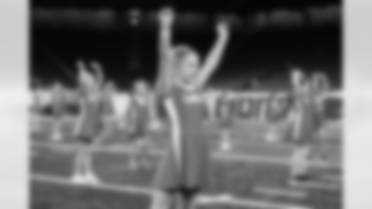 Participants during the junior cheer clinic at Ford Field on Dec. 7, 2025 in Detroit. (Mike Ferdinande/Detroit Lions)