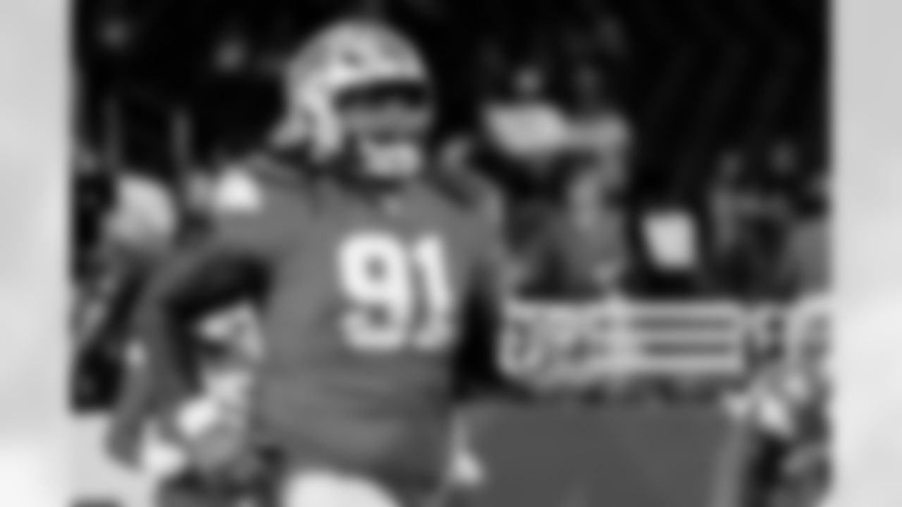 Detroit Lions defensive lineman Tyleik Williams (91) before an NFL football game against the Miami Dolphins, Saturday, August 16 in Detroit. (Jeff Nguyen/Detroit Lions via AP)