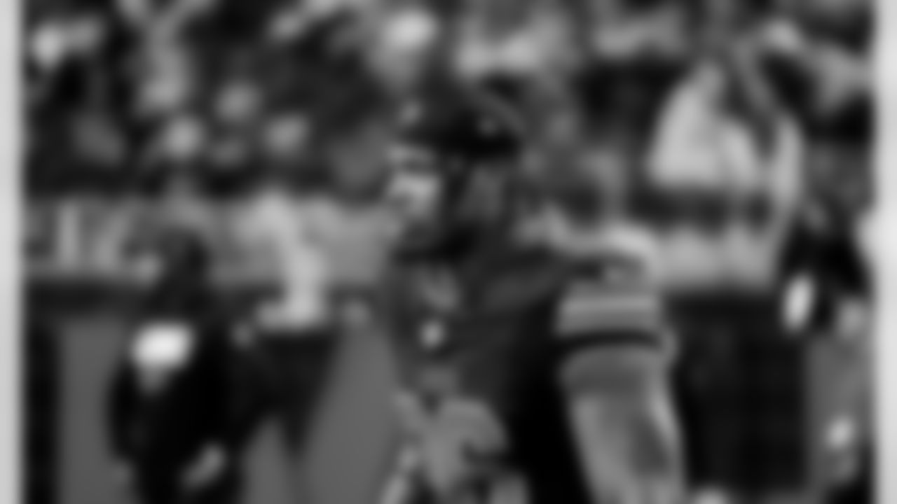 Detroit Lions edge rusher Al-Quadin Muhammad (96) before to an NFL football game against the New York Giants on Sunday, Nov. 23, 2025 in Detroit. (Jeff Nguyen/Detroit Lions via AP)