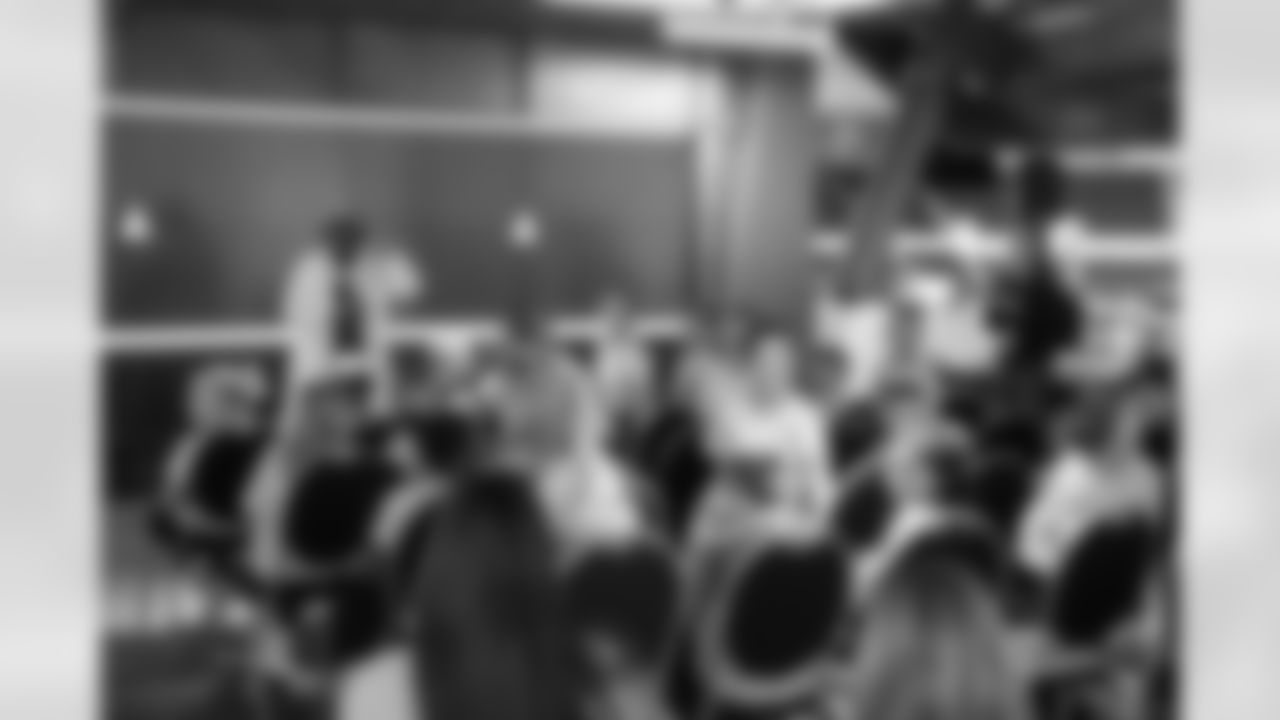 Students from Violet Elementary problem solving with Detroit PBS' Odd Squad during the One Pride Literacy Fest at Ford Field on Oct. 28, 2025 in Detroit. (Steven Stark/Detroit Lions)