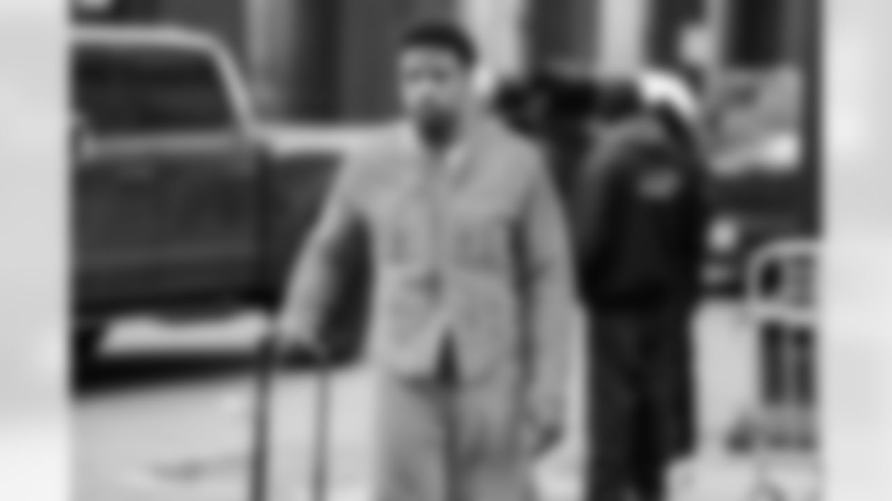 Detroit Lions cornerback D.J. Reed (4) arrives to an NFL football game against the Pittsburgh Steelers on Sunday, Dec. 21, 2025 in Detroit. (Jeff Nguyen/Detroit Lions via AP)