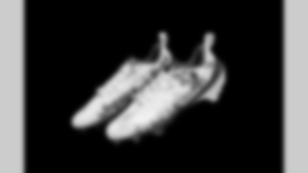 Cleats belonging to Detroit Lions safety Thomas Harper (12) photographed at the Meijer Performance Center on Nov. 12, 2025 in Allen Park, Mich. (Jeff Nguyen/Detroit Lions)