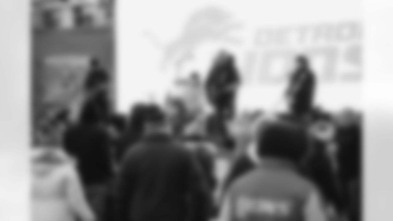 Fans attend a Thanksgiving game watch party on Thursday, Nov. 27, 2025 in Windsor, Canada. (Paul Shrek/Detroit Lions via AP)