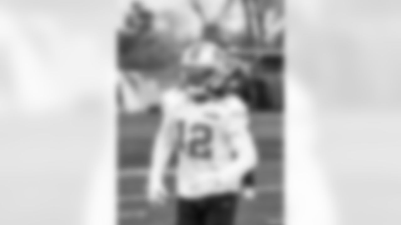 Detroit Lions safety Thomas Harper (12) during practice at the Meijer Performance Center on Nov. 7, 2025 in Allen Park, Mich. (Jeff Nguyen/Detroit Lions)