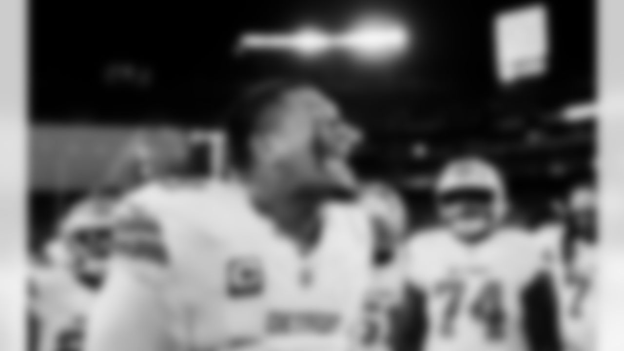 Detroit Lions tackle Penei Sewell (58) before an NFL football game against the Baltimore Ravens on Monday, Sept. 22, 2025 in Baltimore. (Jeff Nguyen/Detroit Lions via AP)