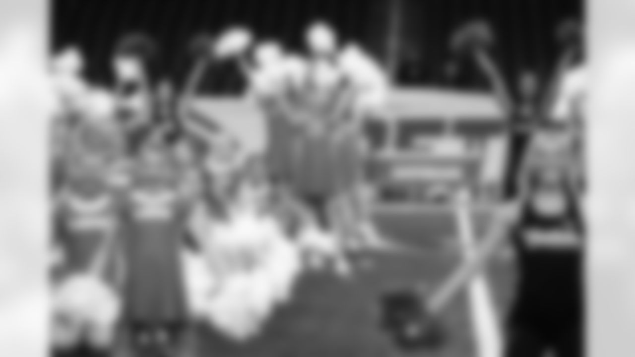 Participants during the junior cheer clinic at Ford Field on Dec. 7, 2025 in Detroit. (Mike Ferdinande/Detroit Lions)