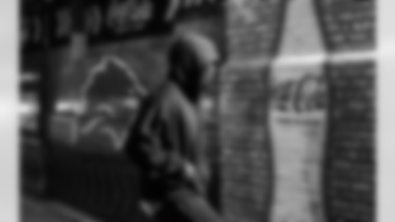 Detroit Lions running back Jahmyr Gibbs (0) arrives to an NFL football game against the Dallas Cowboys on Thursday, Dec. 4, 2025 in Detroit. (Jeff Nguyen/Detroit Lions via AP)