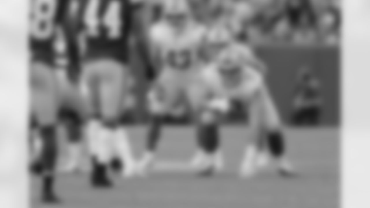 Detroit Lions offensive lineman Frank Ragnow (77) during a NFL football game against the Green Bay Packers on Sunday, Dec. 30, 2018 in Green Bay, Wisc. (Detroit Lions via AP).