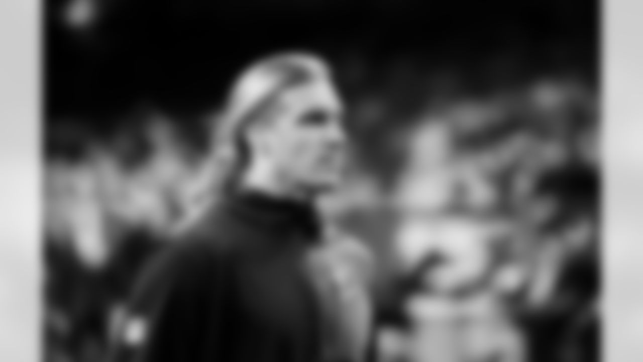 Detroit Lions linebacker Alex Anzalone (34) before an NFL football game against the Green Bay Packers on Thursday, Nov. 27, 2025 in Detroit. (Jeff Nguyen/Detroit Lions via AP)