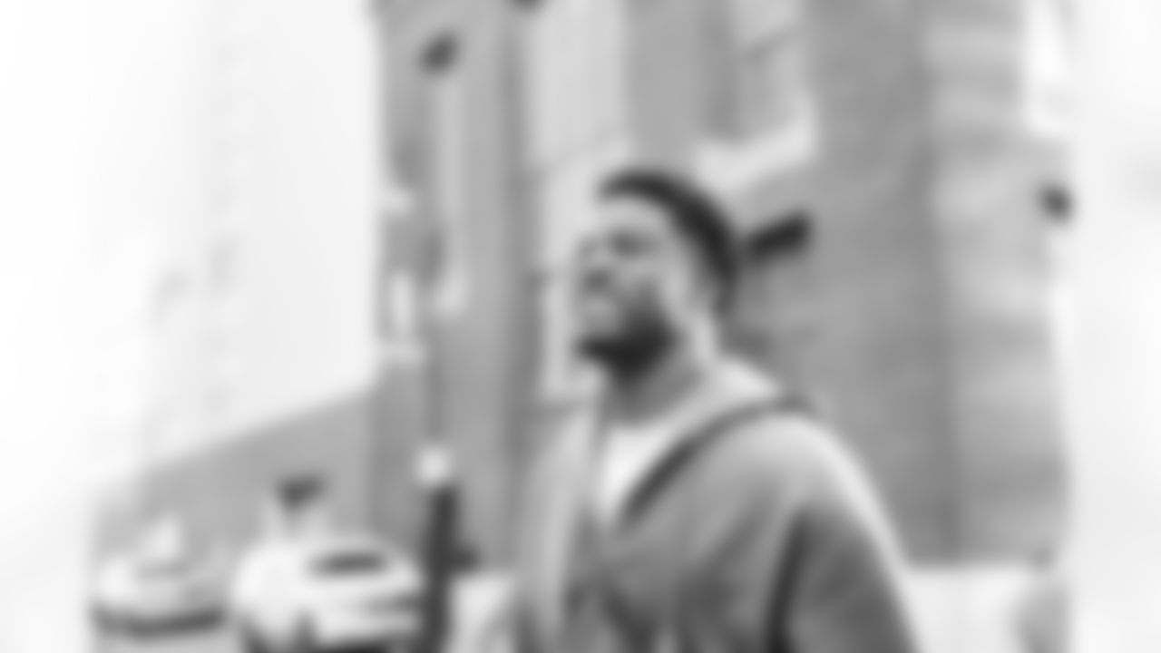 Detroit Lions cornerback D.J. Reed (4) arrives to an NFL football game against the New York Giants on Sunday, Nov. 23, 2025 in Detroit. (Jeff Nguyen/Detroit Lions via AP)