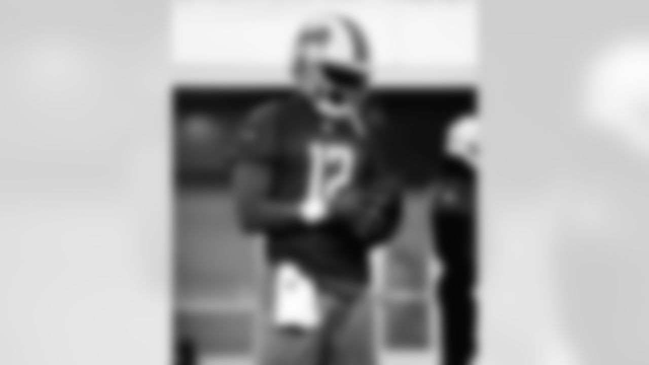 Detroit Lions quarterback Hendon Hooker (12) during practice at the Lions training facility in Allen Park, MI on December 20, 2023. (Jeff Nguyen/Detroit Lions)