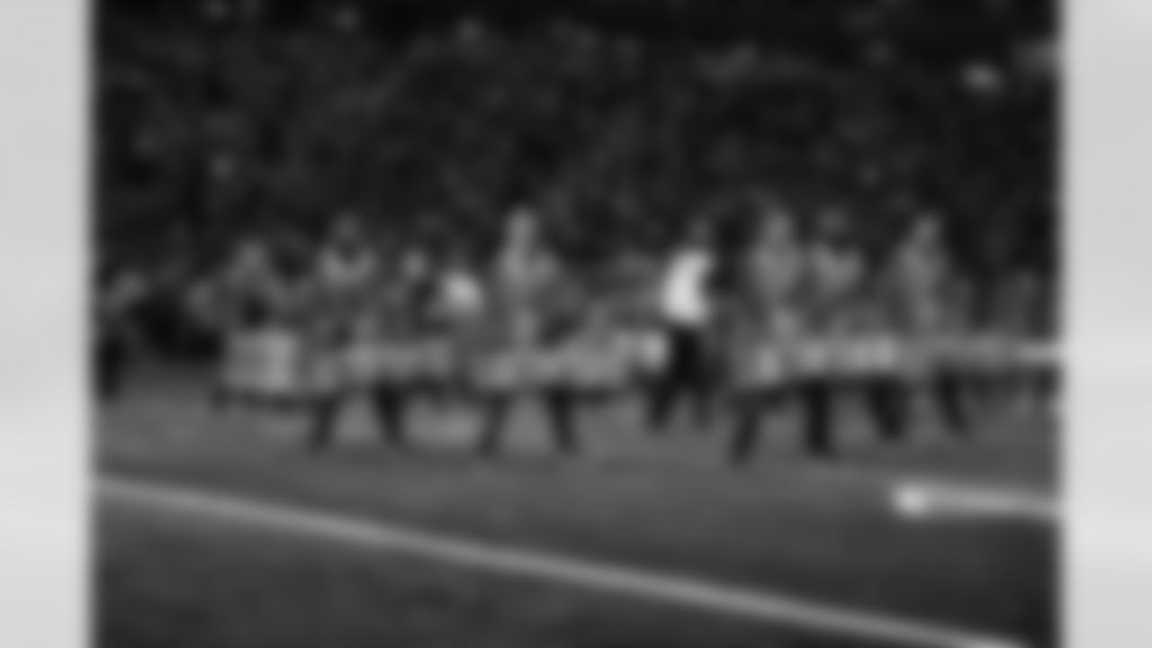 Halftime drum battle between Detroit Lions Honolulu Boom and Detroit Lions Cheerleaders vs. Minnesota Vikings Skol Line and Minnesota Vikings Cheerleaders during an NFL football game against the Minnesota Vikings on Sunday, Nov. 2, 2025 in Detroit. (Mike Ferdinande/Detroit Lions)