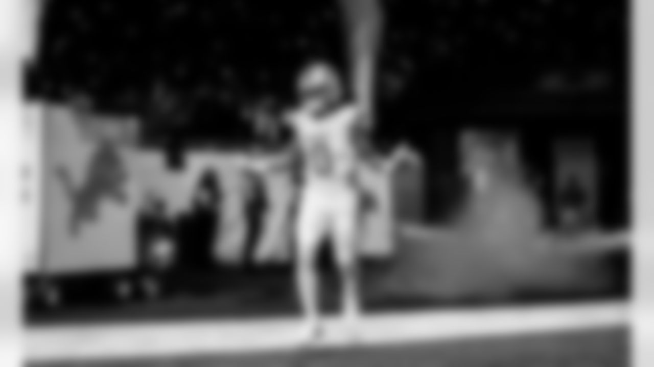 Detroit Lions running back Jahmyr Gibbs (0) before an NFL football game against the Dallas Cowboys on Thursday, Dec. 4, 2025 in Detroit. (Jeff Nguyen/Detroit Lions via AP)