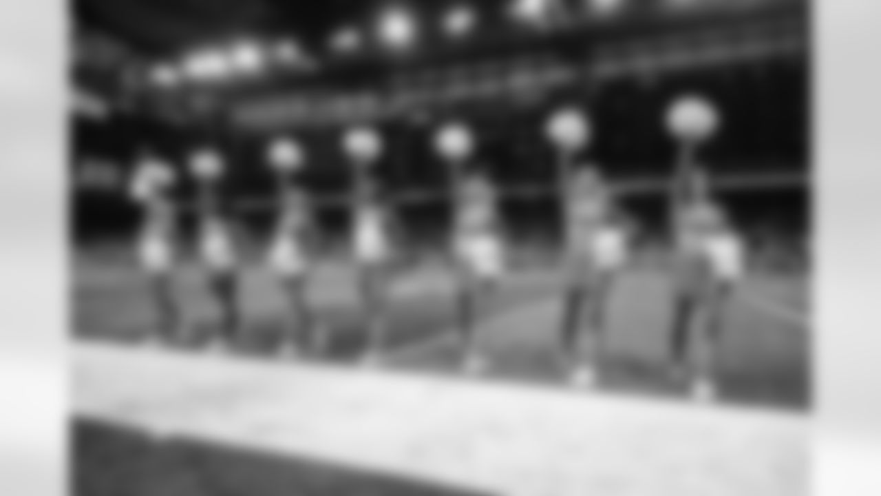 Detroit Lions Cheerleaders perform during an NFL football game against the Green Bay Packers on Thursday, Nov. 27, 2025 in Detroit. (Mike Ferdinande/Detroit Lions)