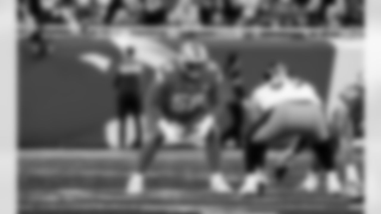 Detroit Lions tackle Penei Sewell (58) during an NFL football game against the Pittsburgh Steelers on Sunday, Dec. 21, 2025 in Detroit. (Jeff Nguyen/Detroit Lions via AP)