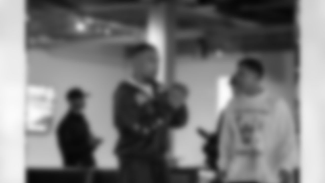 Detroit Lions wide receiver Amon-Ra St. Brown (14) during a Strike for Literacy event at Five Iron Golf on Nov. 3, 2025 in Detroit.(Carl Jones II/Detroit Lions)