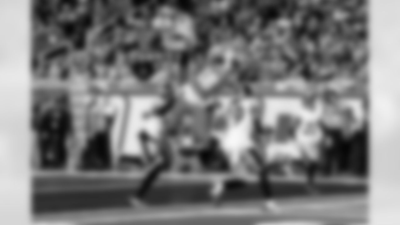 Detroit Lions wide receiver Isaac TeSlaa (18) scores a touchdown during an NFL football game against the Pittsburgh Steelers on Sunday, Dec. 21, 2025 in Detroit. (Jeff Nguyen/Detroit Lions via AP)