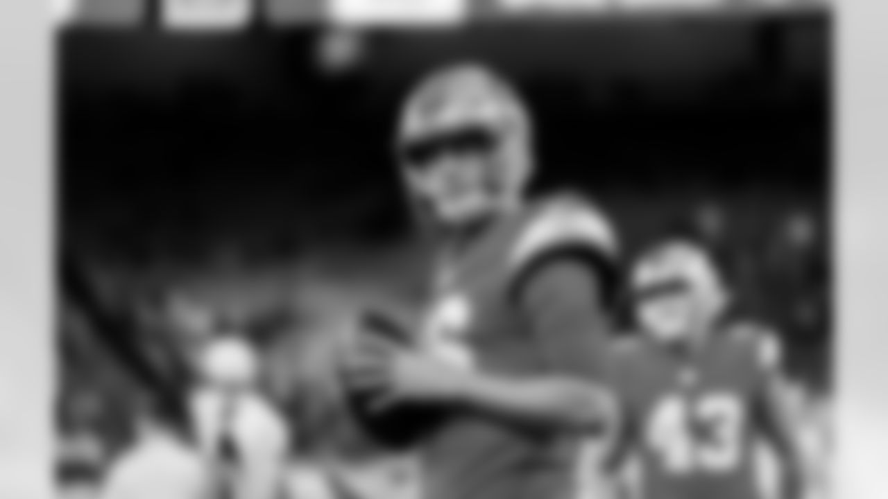 Detroit Lions quarterback Jared Goff (16) before an NFL football game against the Houston Texans on Saturday, Aug. 23, 2025 in Detroit. (Jeff Nguyen/Detroit Lions via AP)
