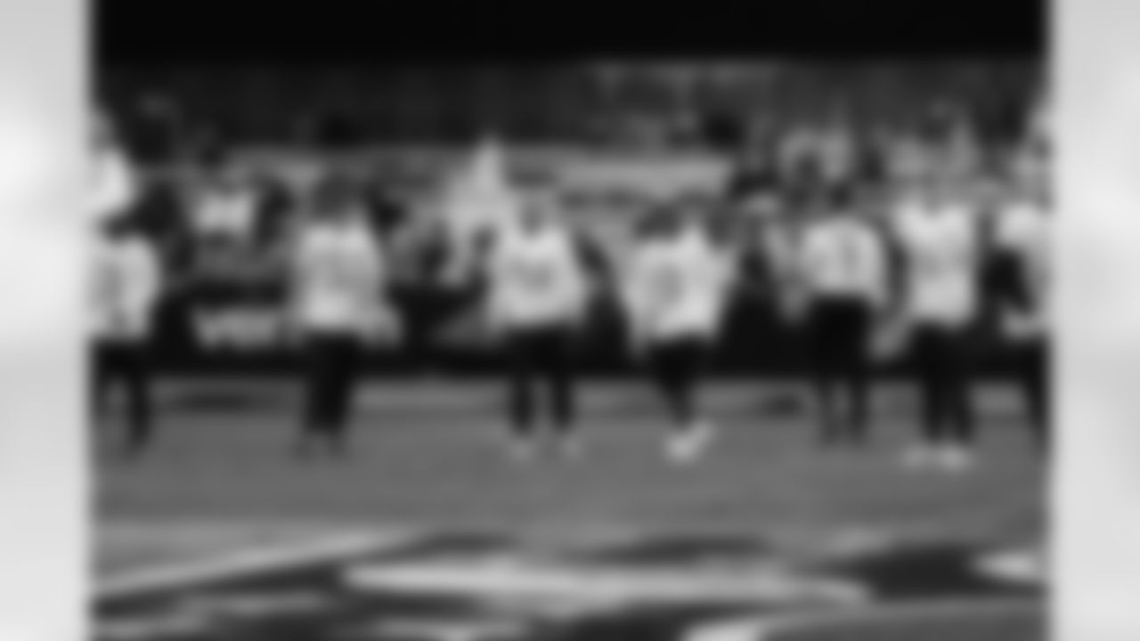 Detroit Lions wide receiver Amon-Ra St. Brown (14), Detroit Lions running back Jahmyr Gibbs (0) and Detroit Lions quarterback Jared Goff (16) at Pro Bowl Games practice on Feb. 1, 2026 in San Francisco, California. (Stuart Zaas/Detroit Lions)