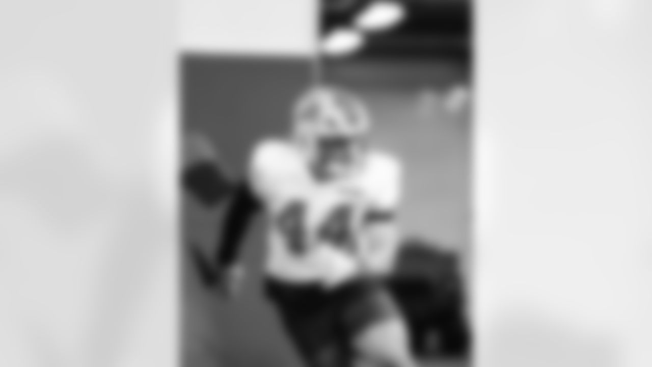 Detroit Lions linebacker Malcolm Rodriguez (44) during practice at the Meijer Performance Center on Dec. 18, 2025 in Allen Park, Mich. (Jeff Nguyen/Detroit Lions)