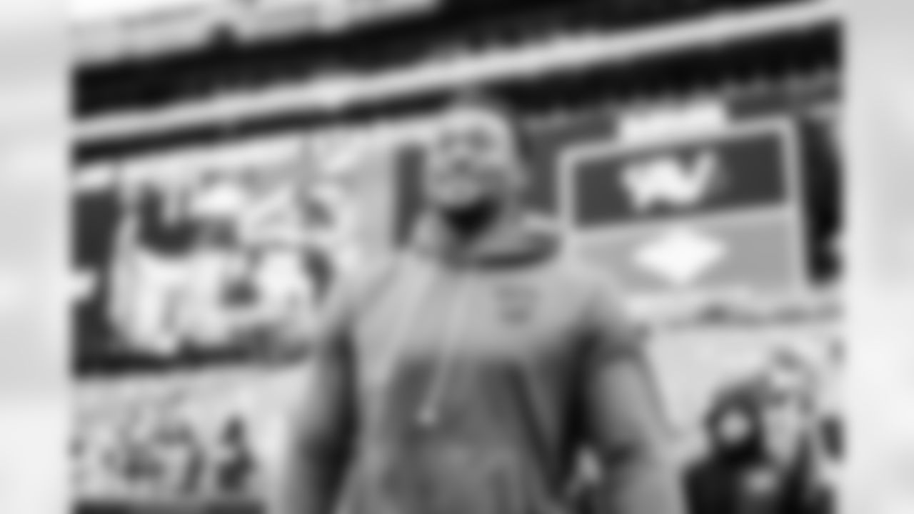 Detroit Lions linebacker Derrick Barnes (55) before an NFL football game against the Washington Commanders on Sunday, Nov. 9, 2025 in Landover, Md. (Jeff Nguyen/Detroit Lions via AP)