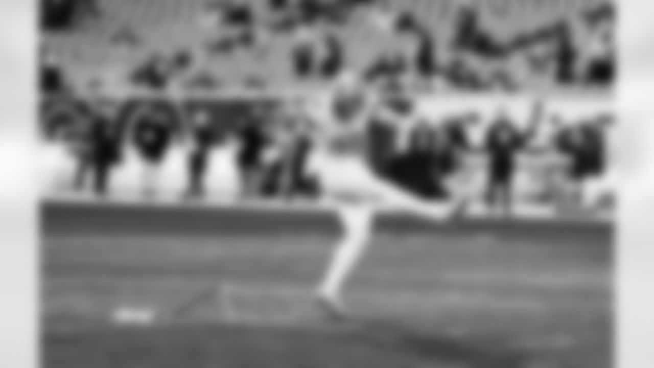 Detroit Lions kicker Jake Bates (39) before an NFL football game against the Chicago Bears on Sunday, Jan. 4, 2026 in Chicago. (Jeff Nguyen/Detroit Lions via AP)