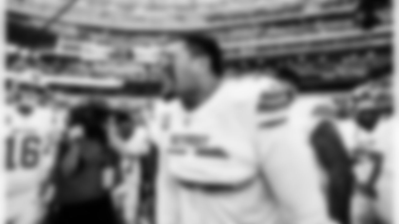 Detroit Lions tackle Penei Sewell (58) before an NFL football game against the Los Angeles Rams on Sunday, Dec. 14, 2025 in Inglewood, Calif. (Jeff Nguyen/Detroit Lions via AP)