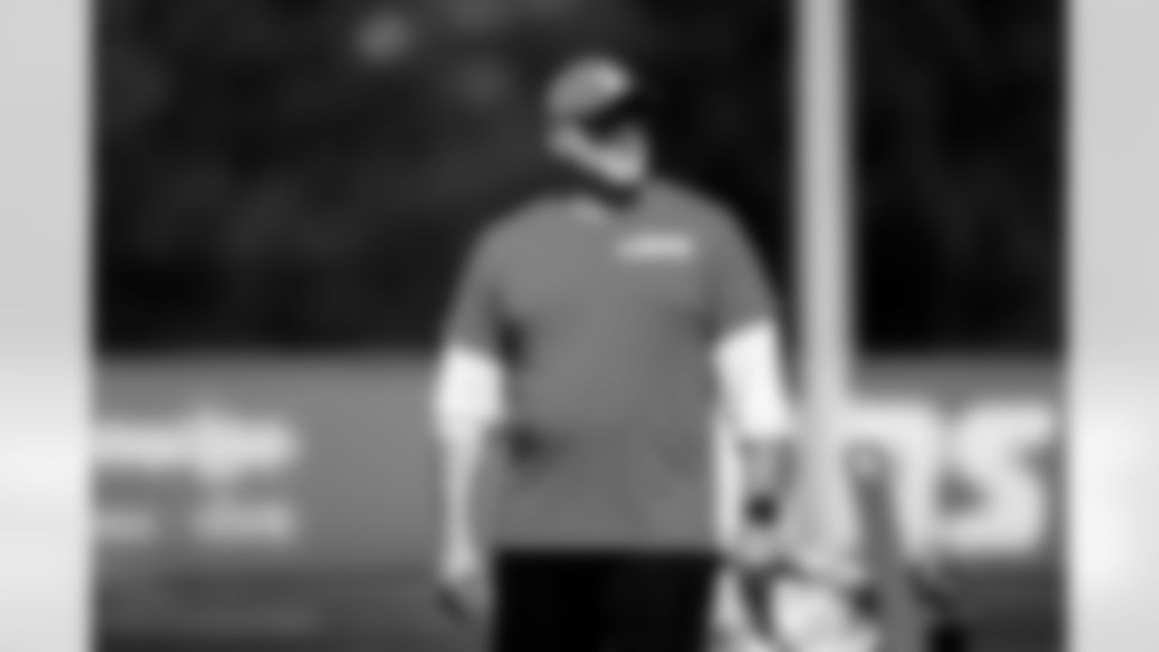 Detroit Lions offensive coordinator John Morton during rookie minicamp at the Meijer Performance Center on May 10, 2025 in Allen Park, Mich. (Jeff Nguyen/Detroit Lions)