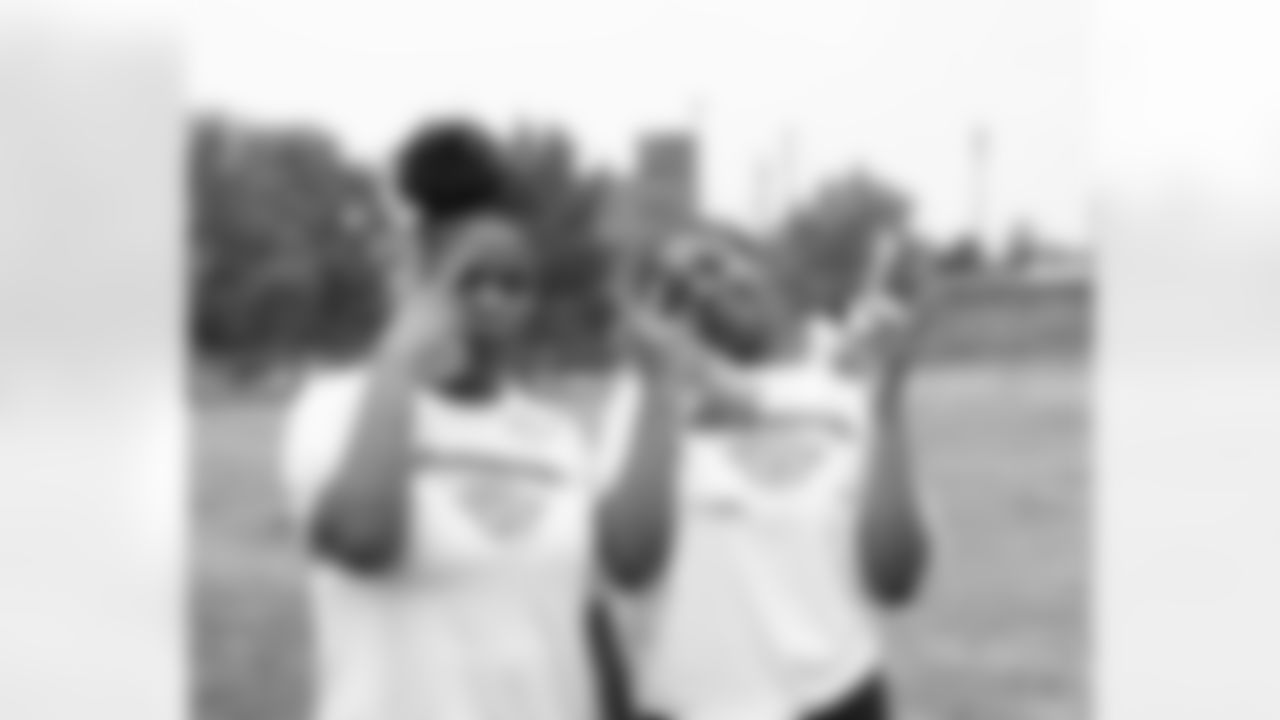 Students pose for a photo during Field Day at Detroit Lions Academy on June 6, 2025 in Detroit. (Izzy Rincon/Detroit Lions)