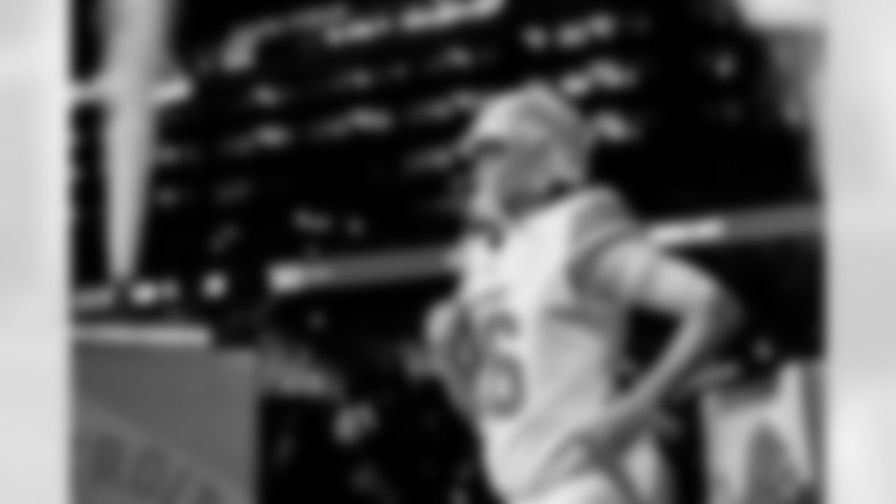 Detroit Lions quarterback Jared Goff (16) before an NFL football game against the Dallas Cowboys on Thursday, Dec. 4, 2025 in Detroit. (Jeff Nguyen/Detroit Lions via AP)