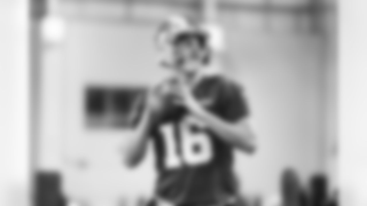 Detroit Lions quarterback Jared Goff (16) during practice at the Meijer Performance Center on Dec. 12, 2025 in Allen Park, Mich. (Jeff Nguyen/Detroit Lions)