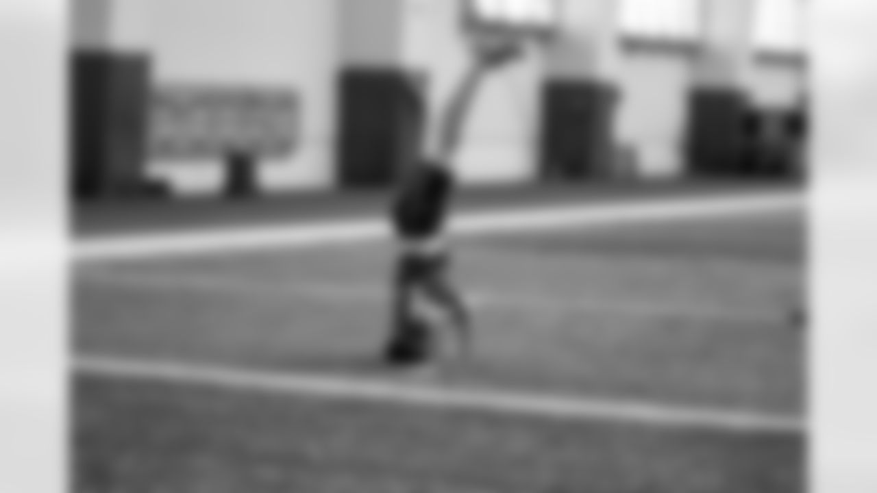 Students of the East Jordan Shoe Club tour the practice field following a shoe design competition event at the Meijer Performance Center on Sept. 27, 2025 in Allen Park, Mich. (Carl Jones II/Detroit Lions via AP)