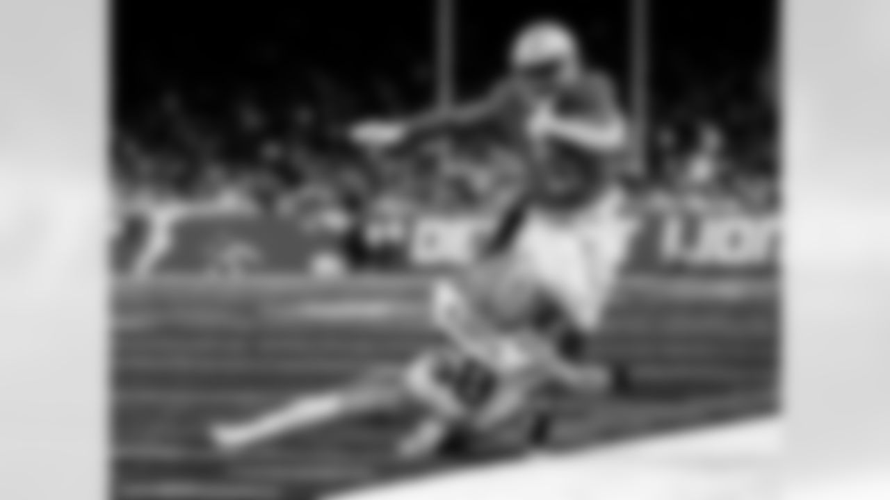 Detroit Lions running back David Montgomery (5) during an NFL football game against the Green Bay Packers on Thursday, Nov. 27, 2025 in Detroit. (Jeff Nguyen/Detroit Lions via AP)