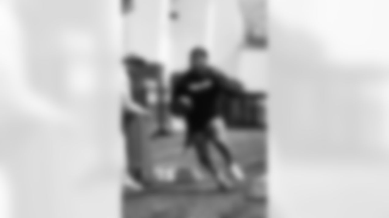Detroit Lions running back David Montgomery (5) during offseason workouts at the Meijer Performance Center on May 21, 2025 in Allen Park, Mich. (Jeff Nguyen/Detroit Lions)