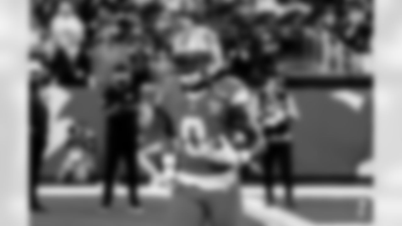 Detroit Lions running back Jahmyr Gibbs (0) before an NFL football game against the Pittsburgh Steelers on Sunday, Dec. 21, 2025 in Detroit. (Jeff Nguyen/Detroit Lions via AP)