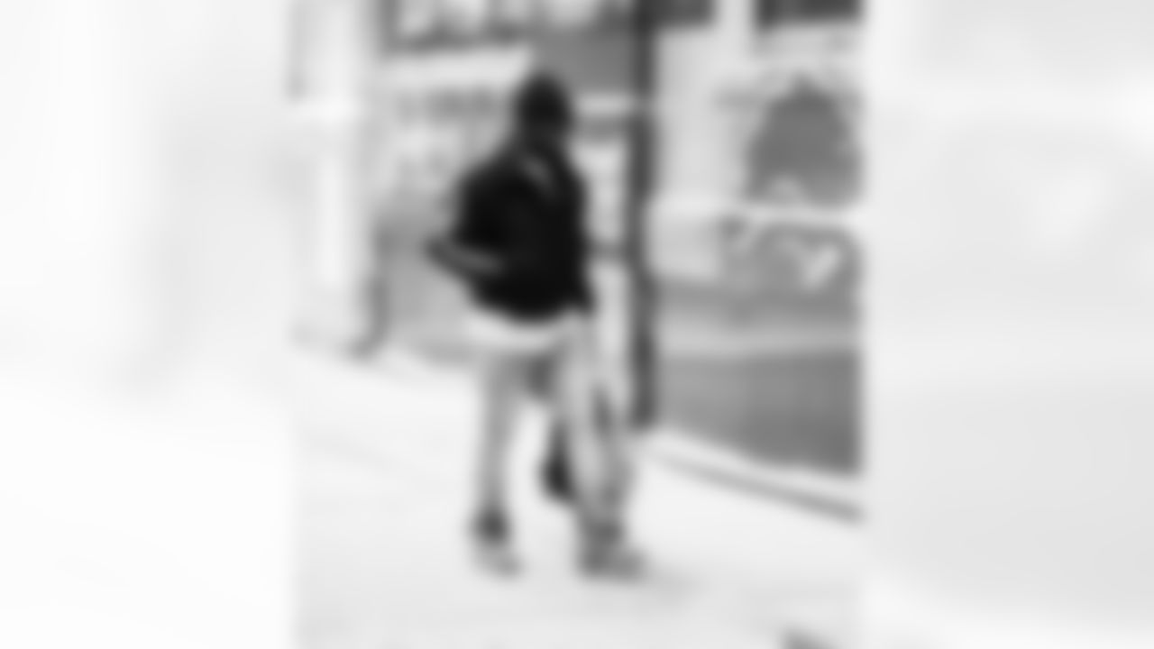 Detroit Lions cornerback Amik Robertson (21) arrives to an NFL football game against the Pittsburgh Steelers on Sunday, Dec. 21, 2025 in Detroit. (Jeff Nguyen/Detroit Lions via AP)