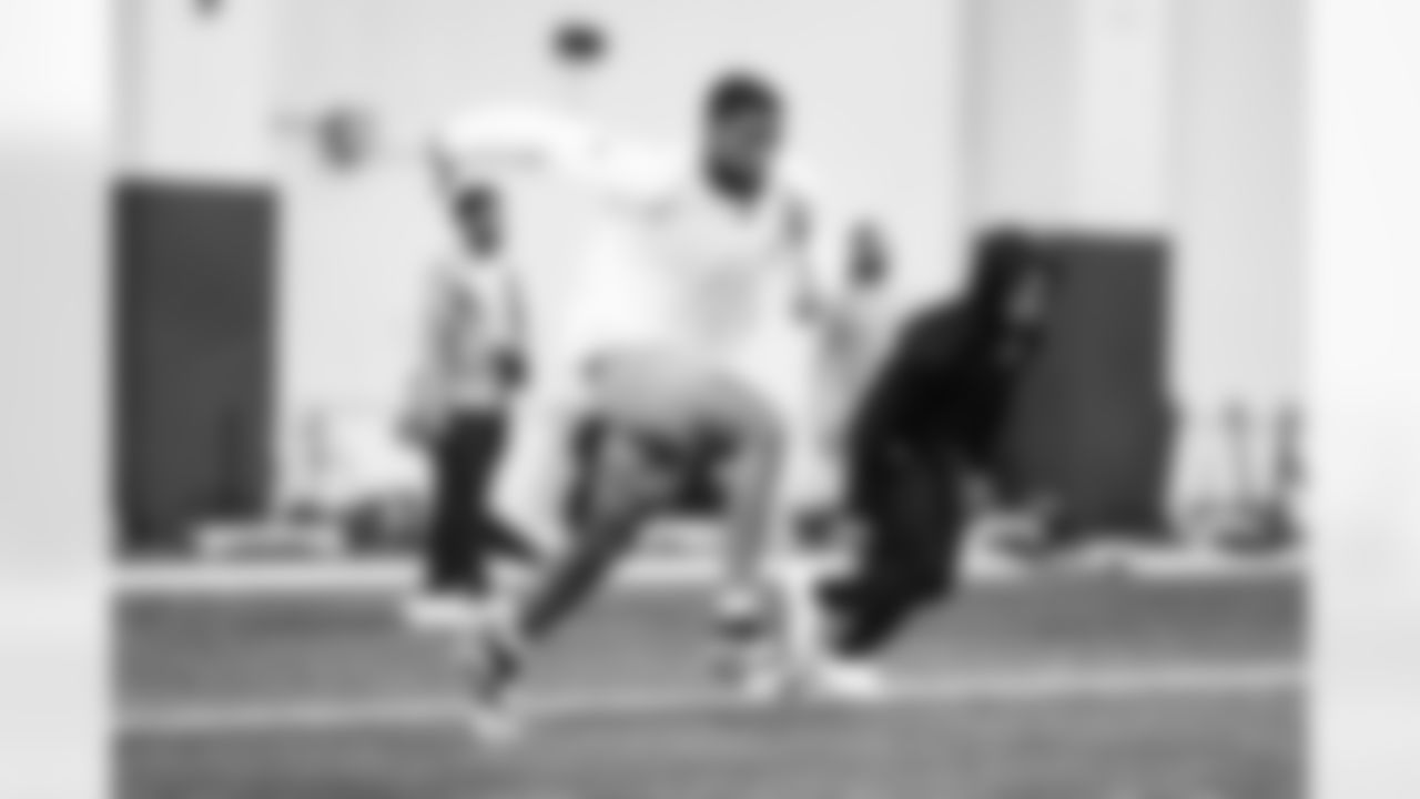 Detroit Lions wide receiver Tim Patrick (12) during offseason workouts at the Meijer Performance Center on April 23, 2025 in Allen Park, Mich. (Jeff Nguyen/Detroit Lions)