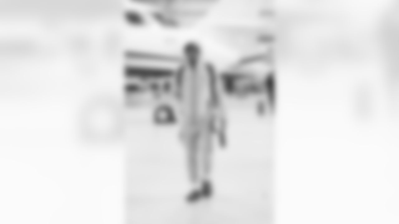 Detroit Lions wide receiver Dominic Lovett (19) travels to Los Angeles on Nov. 13, 2025. (Jeff Nguyen/Detroit Lions via AP)