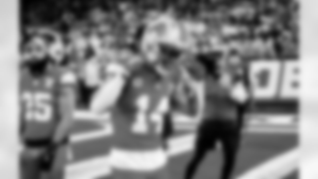 Detroit Lions wide receiver Amon-Ra St. Brown (14) before an NFL football game against the Pittsburgh Steelers on Sunday, Dec. 21, 2025 in Detroit. (Jeff Nguyen/Detroit Lions via AP)