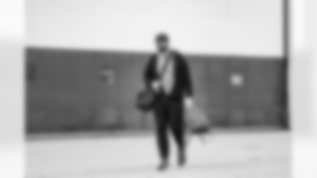 Detroit Lions tackle Dan Skipper (70) travels to Philadelphia on Nov. 15, 2025. (Jeff Nguyen/Detroit Lions via AP)