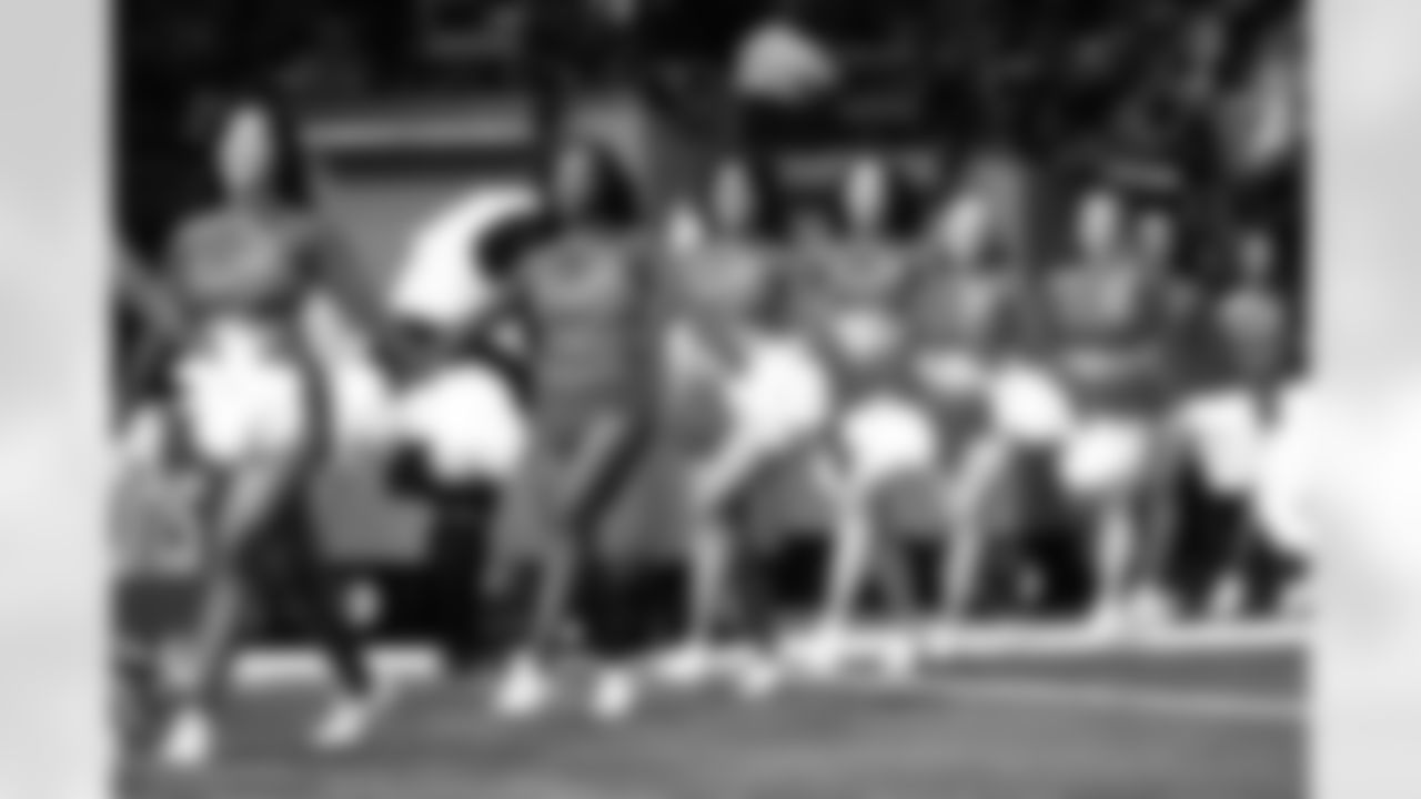 Detroit Lions Cheerleaders perform before an NFL football game against the Miami Dolphins on Saturday, Aug. 16, 2025 in Detroit. (Mike Ferdinande/Detroit Lions)