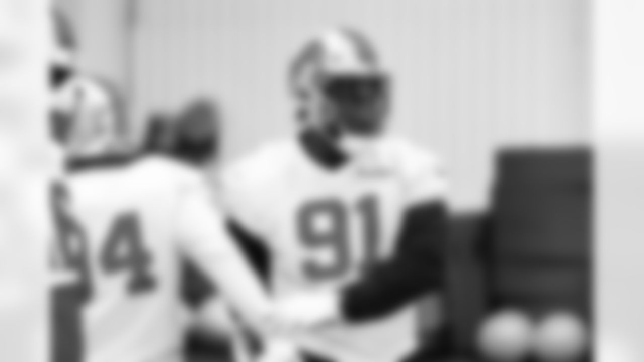 Detroit Lions defensive lineman Levi Onwuzurike (91) during practice at the Meijer Performance Center in Allen Park, MI on November 22, 2024. (Jeff Nguyen/Detroit Lions)