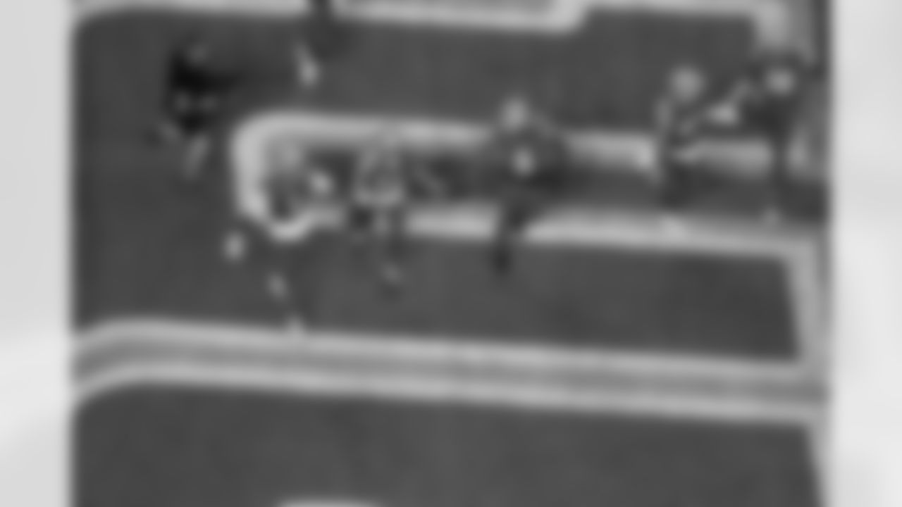 Detroit Lions wide receiver Amon-Ra St. Brown (14) celebrates a touchdown with Detroit Lions wide receiver Jameson Williams (1) and Detroit Lions running back David Montgomery (5) during an NFL football game against the Cleveland Browns on Sunday, Sept. 28, 2025 in Detroit. (Josh Mandujano/Detroit Lions via AP)