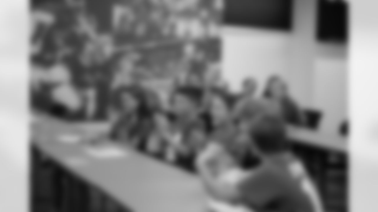 Students during a shoe design competition event at the Meijer Performance Center on Sept. 27, 2025 in Allen Park, Mich. (Carl Jones II/Detroit Lions via AP)