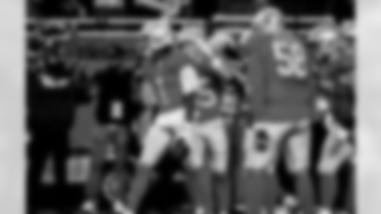 Detroit Lions wide receiver Jameson Williams (1) scores a touchdown during an NFL football game against the Green Bay Packers on Thursday, Nov. 27, 2025 in Detroit. (Jeff Nguyen/Detroit Lions via AP)