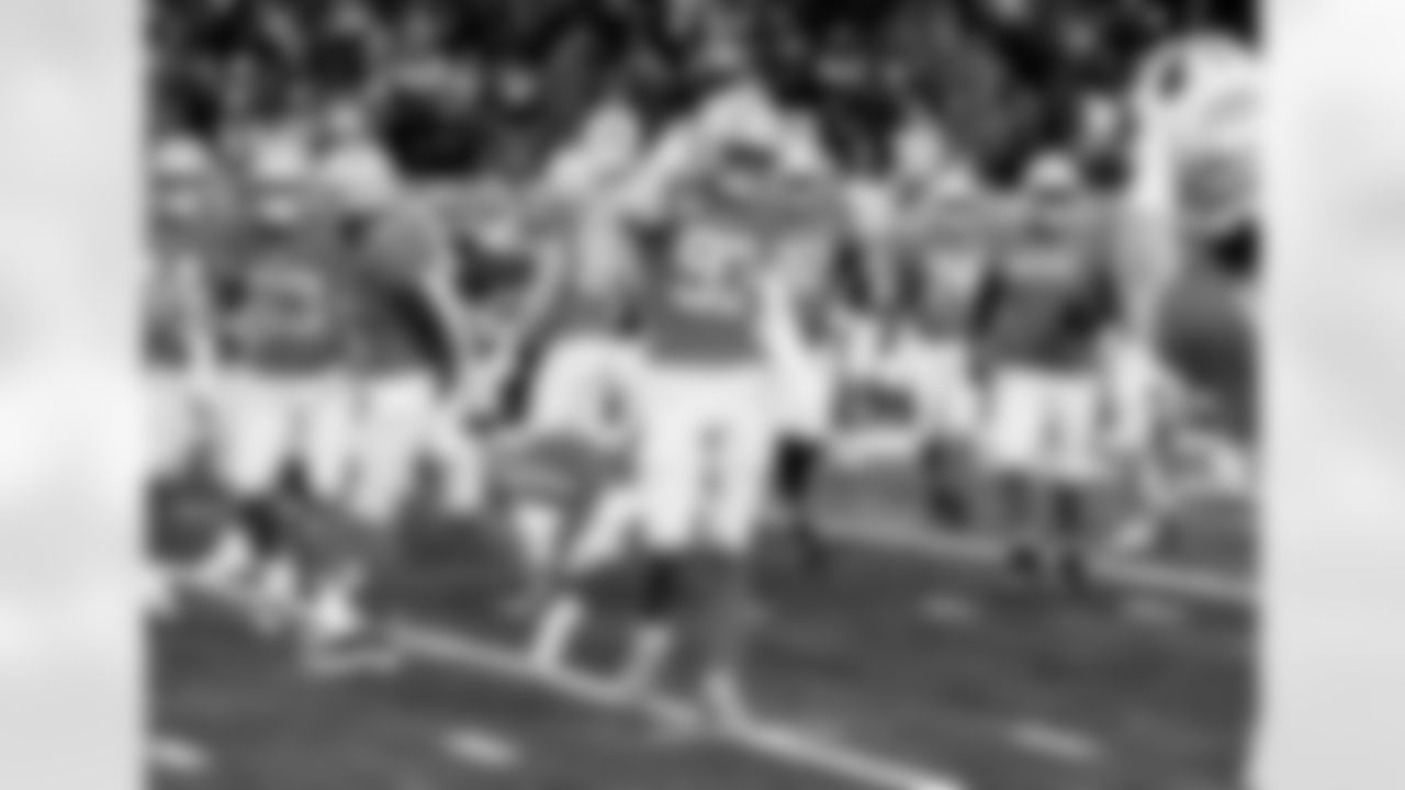 Detroit Lions edge rusher Aidan Hutchinson (97) before an NFL football game against the Green Bay Packers on Thursday, Nov. 27, 2025 in Detroit. (Jeff Nguyen/Detroit Lions via AP)