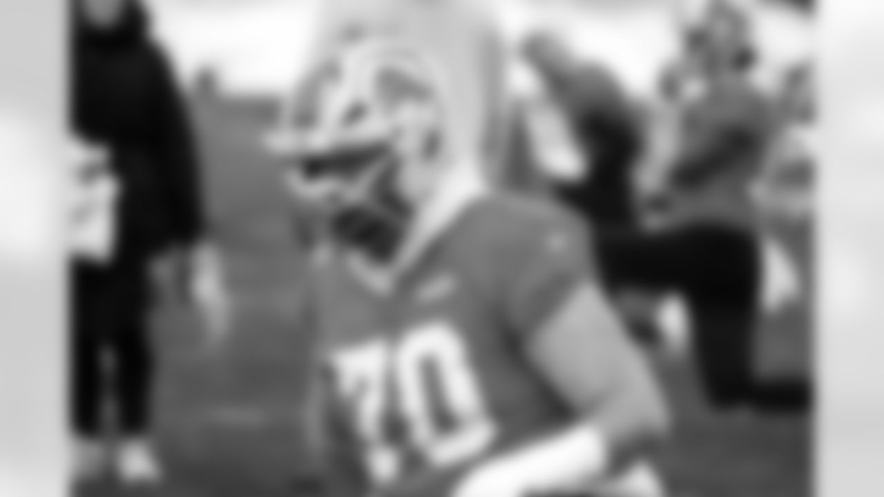 Detroit Lions tackle Dan Skipper (70) during practice at the Meijer Performance Center on Dec. 31, 2025 in Allen Park, Mich. (Jeff Nguyen/Detroit Lions)