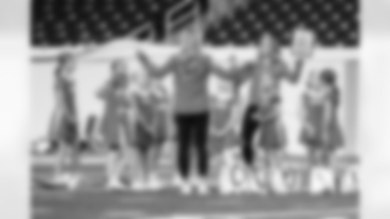 Participants during the junior cheer clinic at Ford Field on Dec. 7, 2025 in Detroit. (Mike Ferdinande/Detroit Lions)